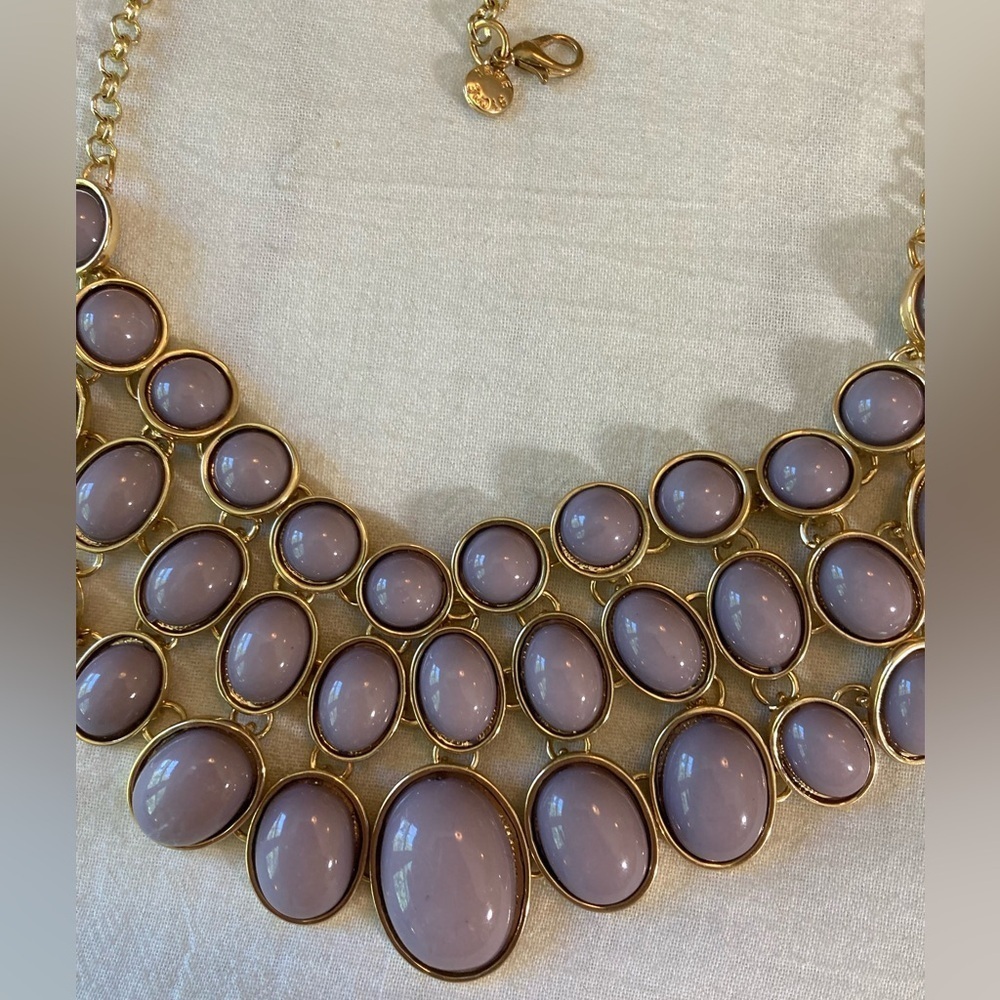 Jane Stone Light Purple Bib‎ Necklace